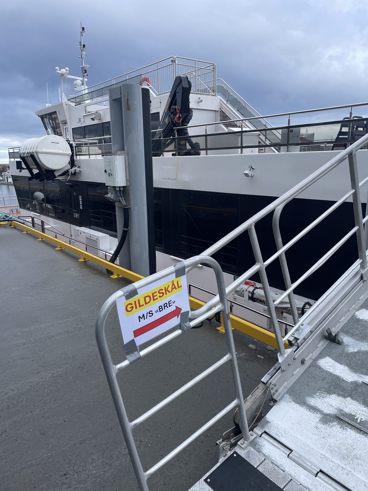 The express boat alongside the quay in Bodø, with the gangway down