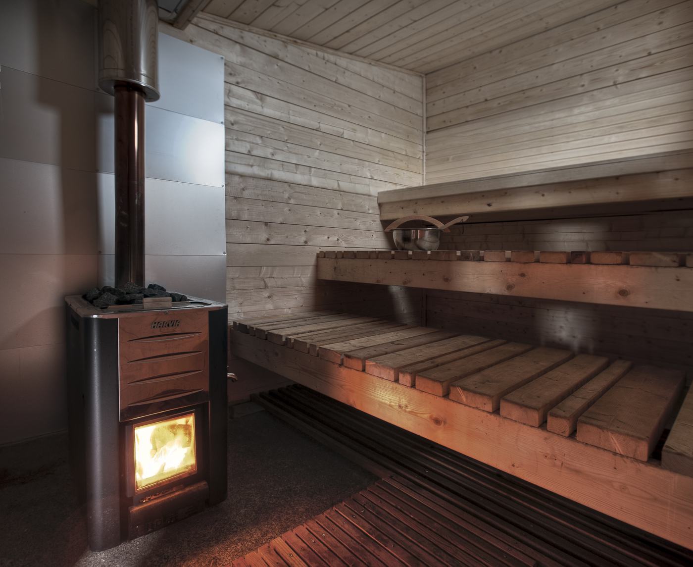 The wood-fired sauna