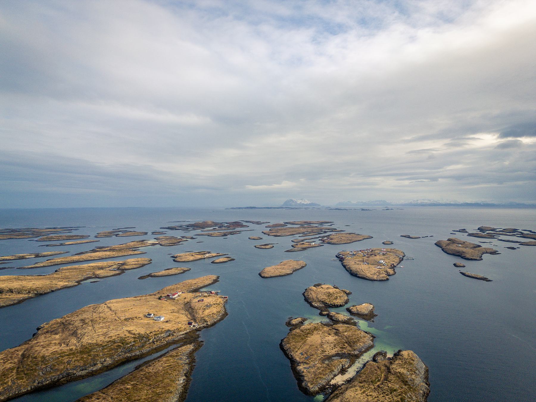 Fleinvær and the surrounding skerries seen from above