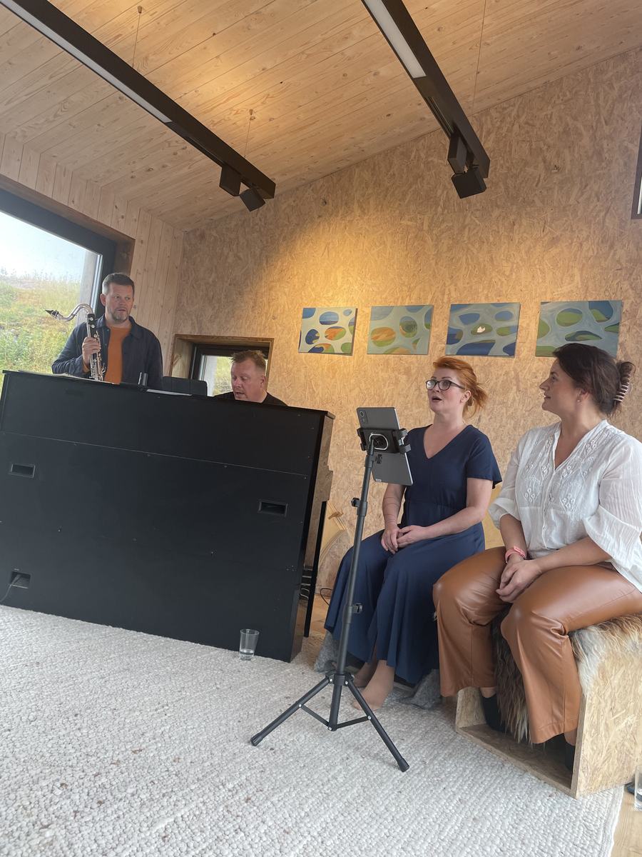 A musician rehearsing in the Studio House