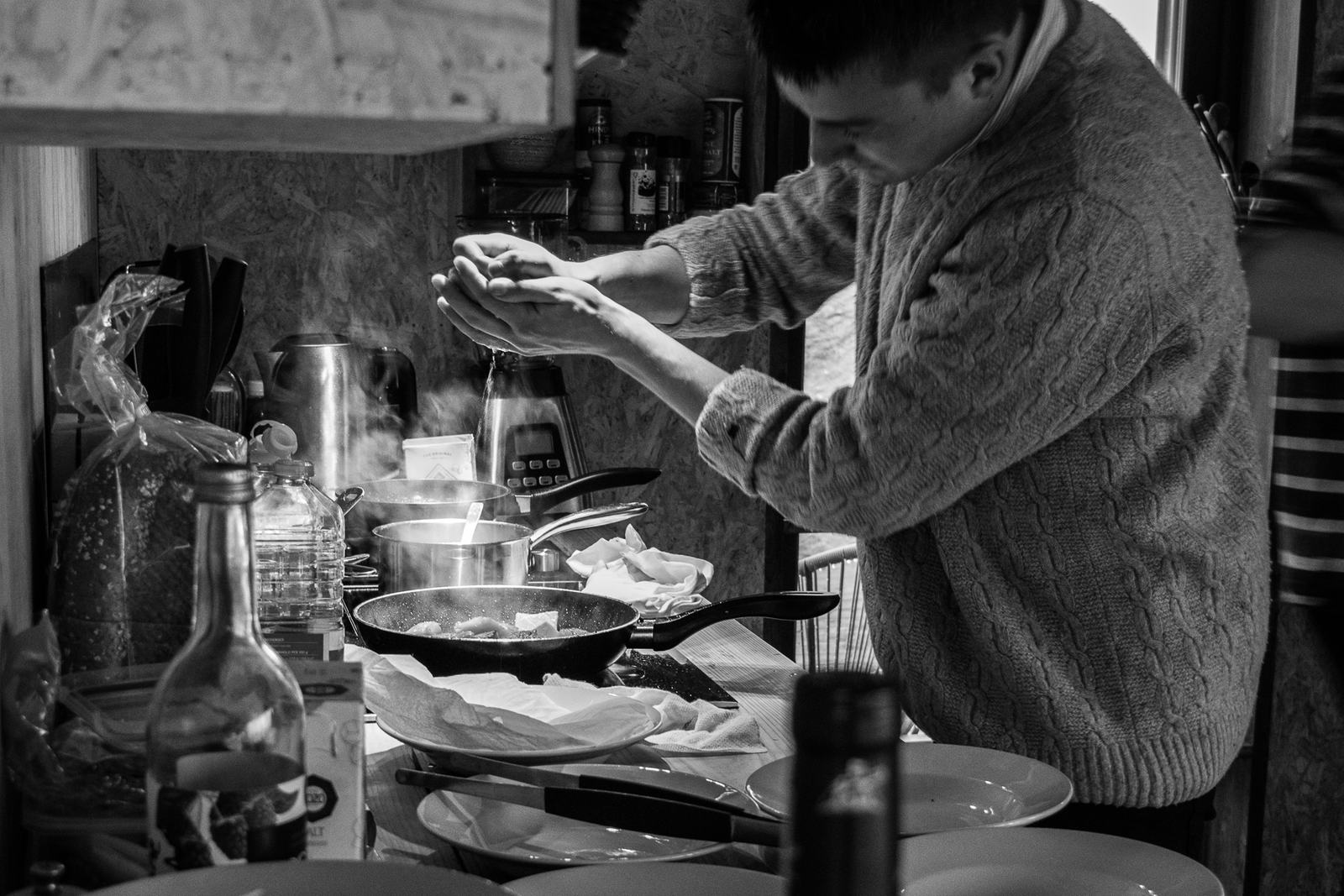 Preparing food in the kitchen
